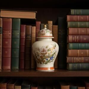 Vintage Japanese Porcelain Lidded Jar | 7 Inch